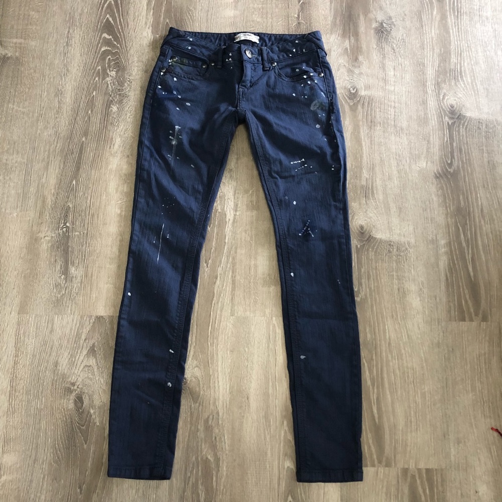 Free People Painted Jeans Size 26 - Dark Wash
